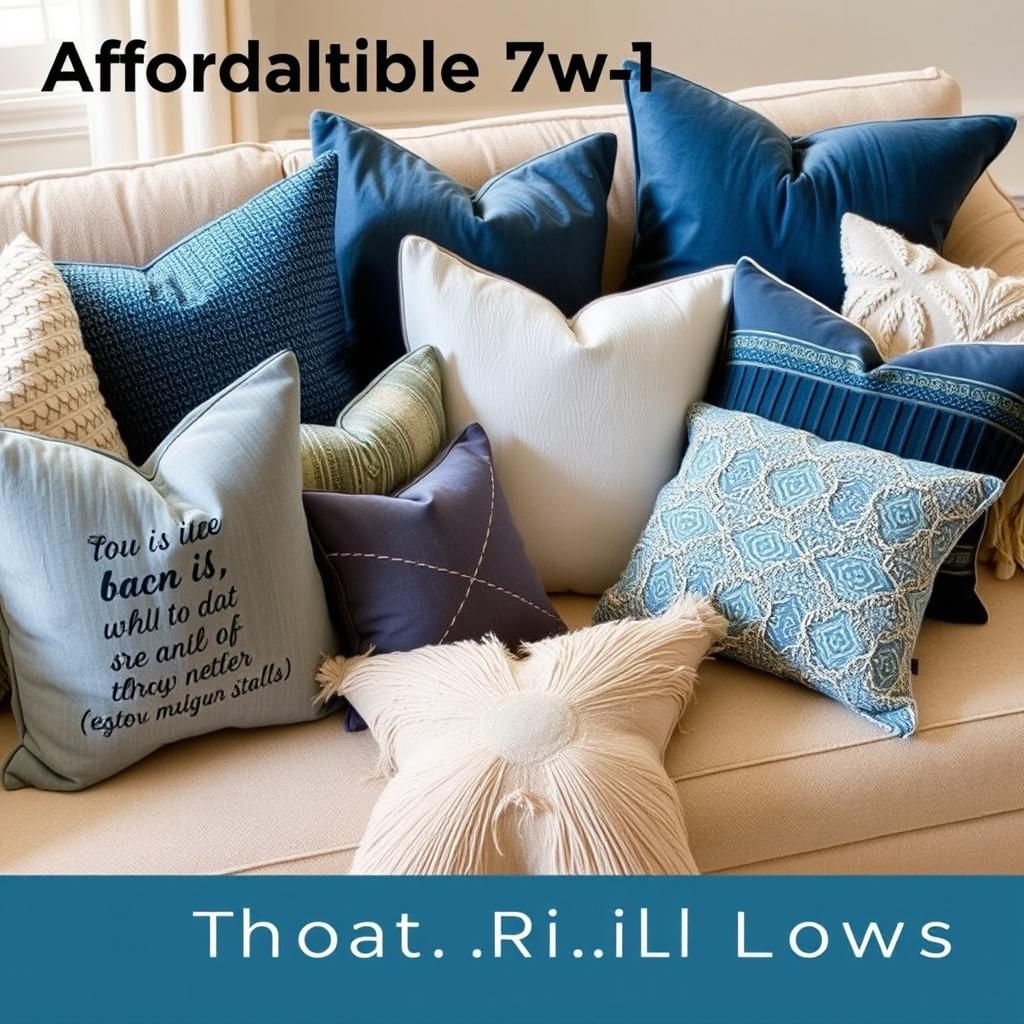 Collection of affordable throw pillows and pillow covers in coordinating colors
