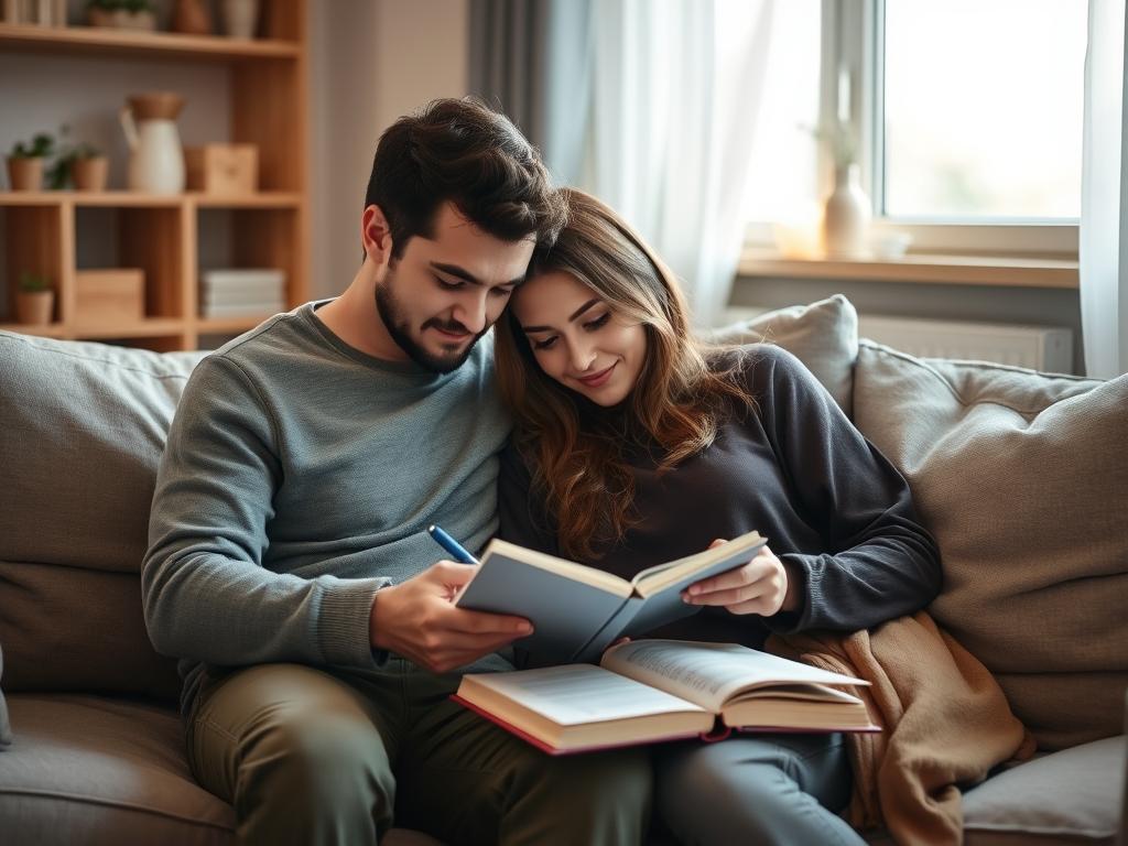 Couple using a relationship journal together