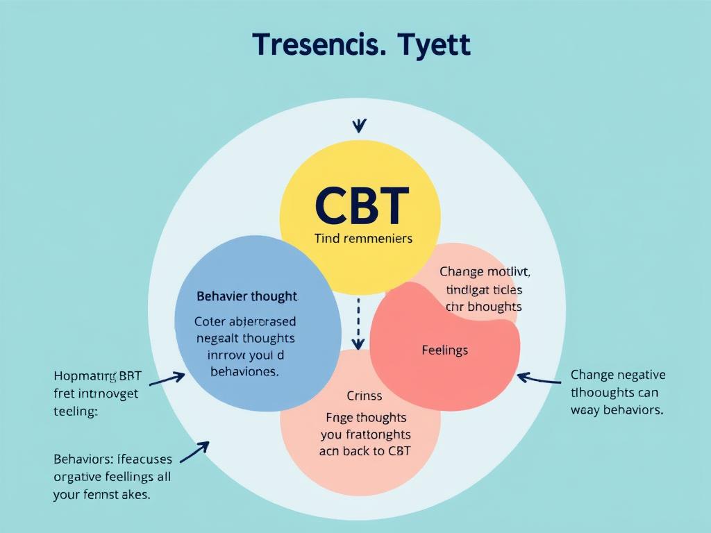 Diagram showing cognitive behavioral therapy process for online therapy