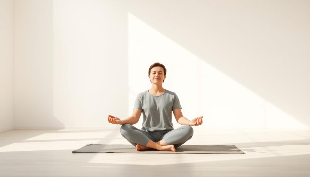 Person practicing mindfulness meditation for holistic brain health