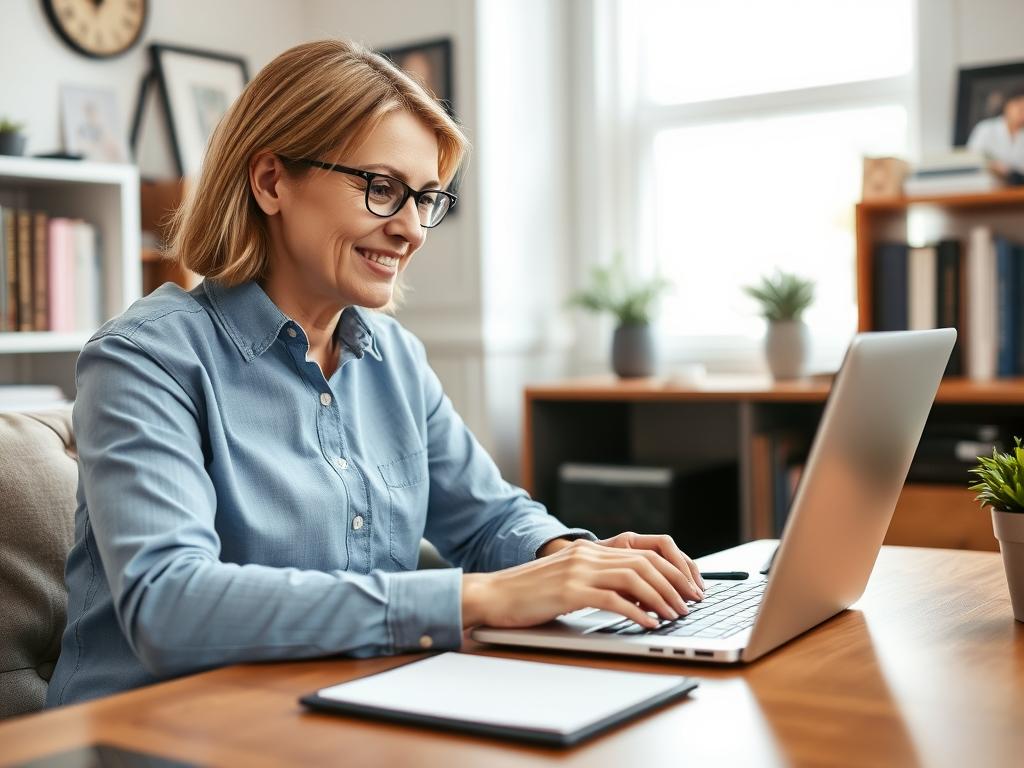 Therapist working remotely with online therapy platform