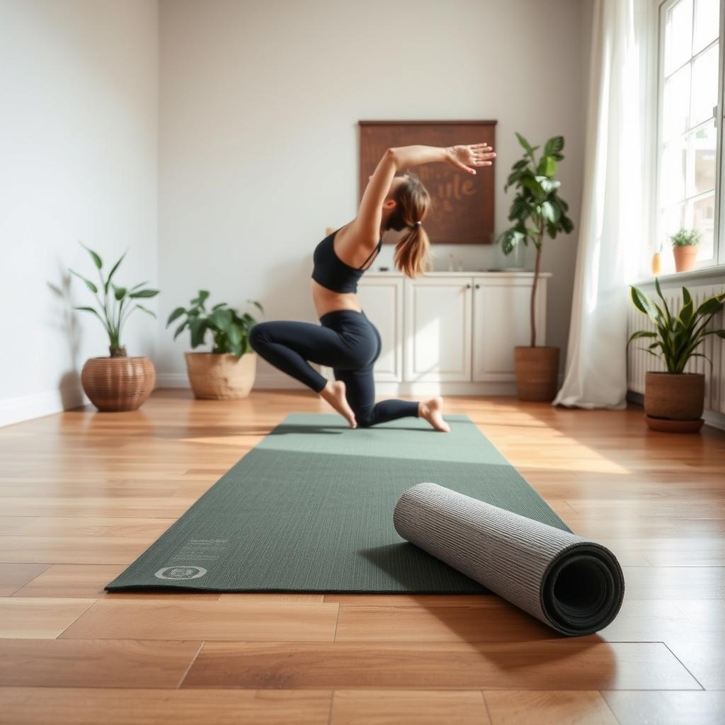 Yoga mat for zen home wellness practice