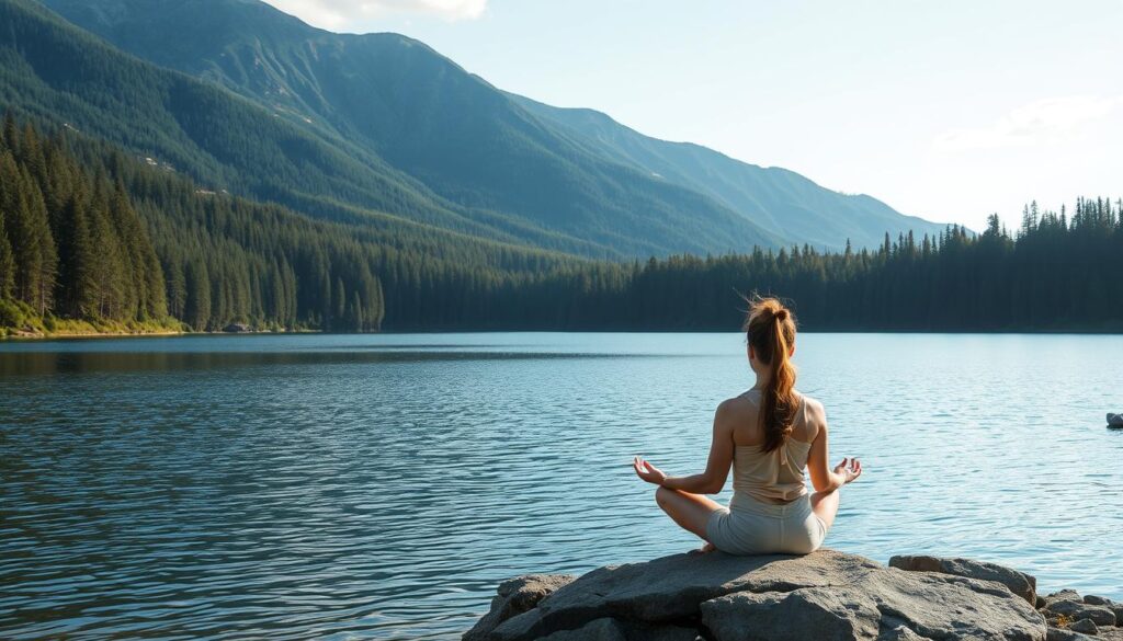 Generate an image representing mindfulness and self-discovery