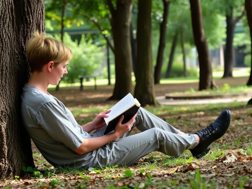 Person enjoying nature without digital devices Person enjoying nature without digital devices