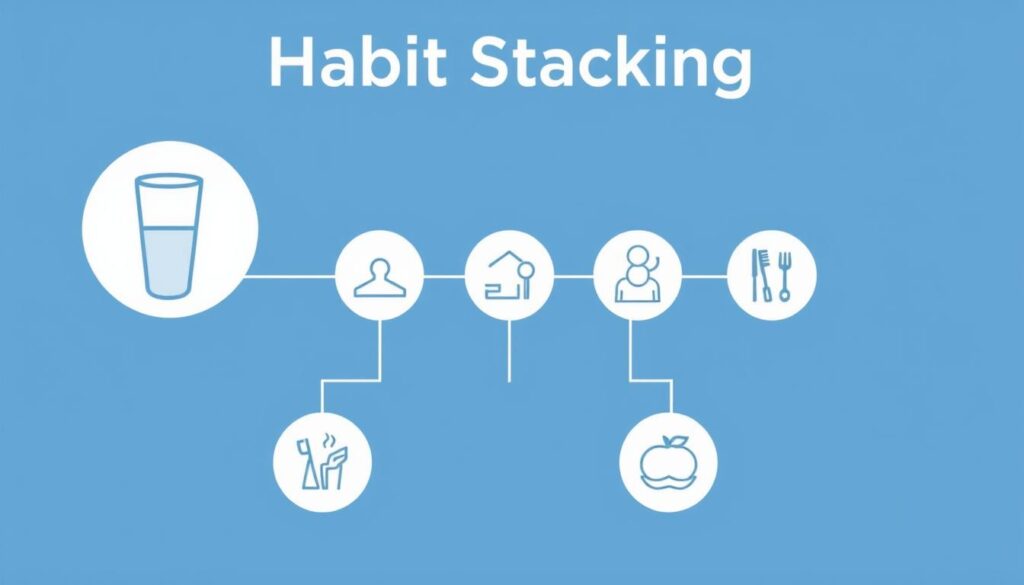 Visual representation of habit stacking concept Visual representation of habit stacking concept
